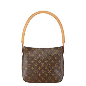 Louis Vuitton Monogram Looping Shoulder Bag Handbag Brown Leather